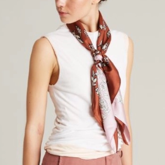 NWOT Max Mara Weekend Label-cut Printed Silk Twin Scarf Size: 90* 90cm Spring - Picture 5 of 16